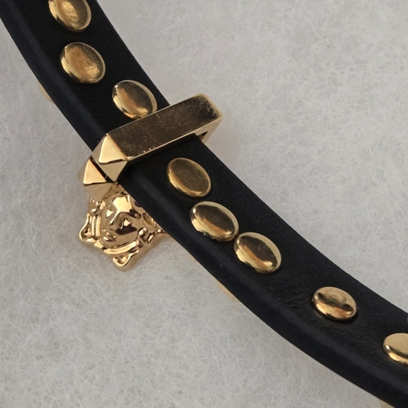 Versace Black and Gold Studded Choker Necklace - Picture 7 of 9